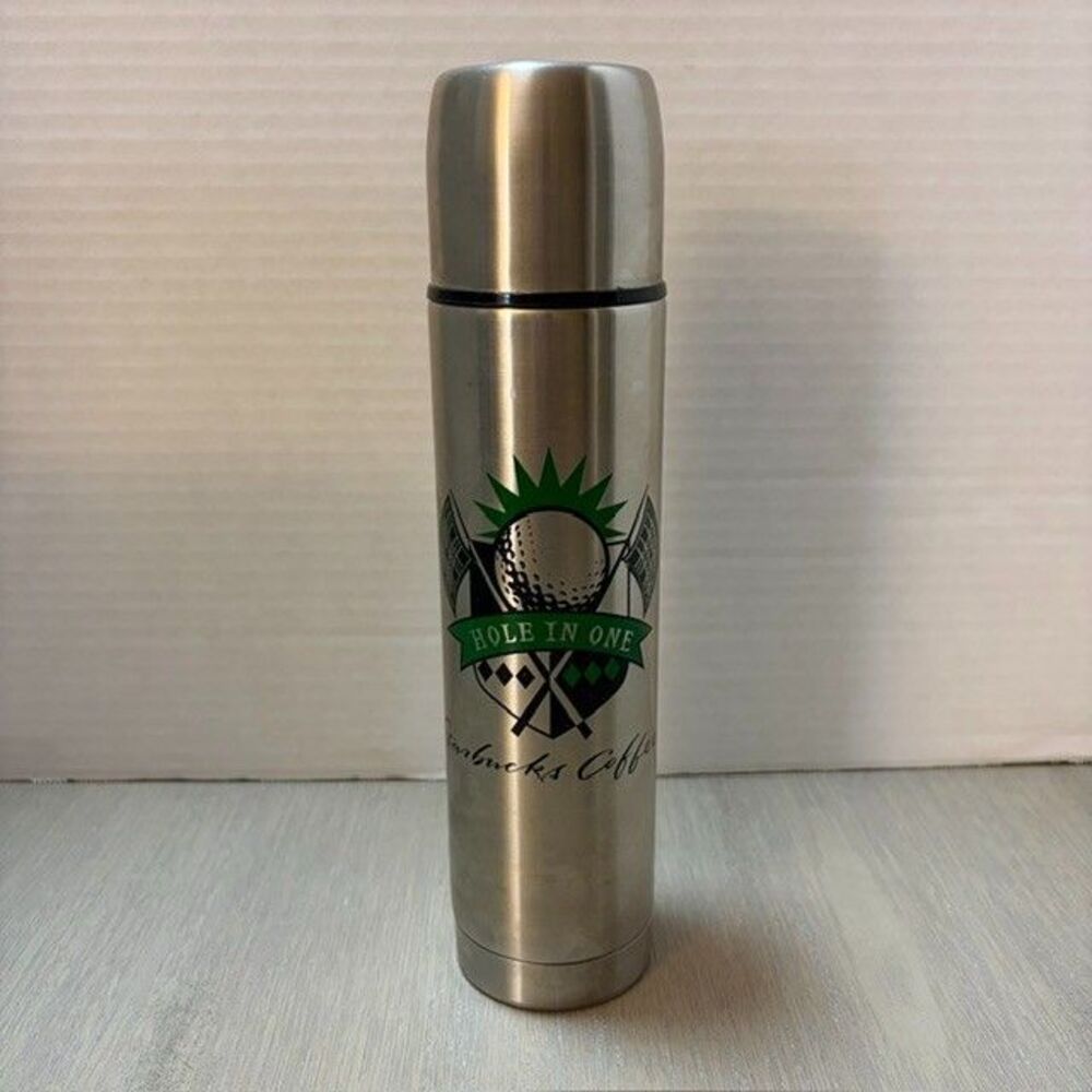 Starbucks Hole in One Stainless Steel Insulated Thermos Tumbler Vintage